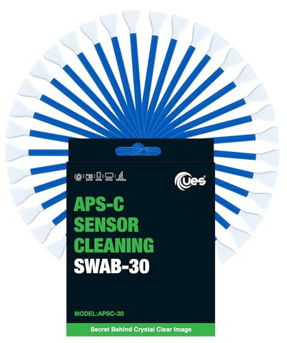 UES APSC-30 Sensor Reinigungs Swabs für APS-C Kameras: 30 x Mikrofaser Swab 16 mm staubfrei, einzeln vakuumverpackt