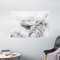 ABAKUHAUS Drachen Wandteppich, Medieval Myth Sketch, Wohnzimmer Schlafzimmer Wandtuch Seidiges Satin Wandteppich, 150 x 100 cm, Weiß Grau