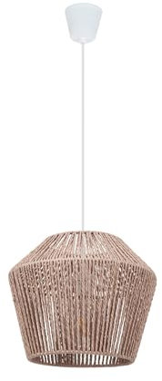 LEDKIA LIGHTING - Lampada a Sospensione Carta Intrecciata | Compatibile con Lampadina E27 fino a 60W | Protezione IP20 per Interni | Regolabile in Lunghezza, Marrone