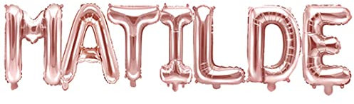 Palloncino FOIL MYLAR ROSA GOLD scritta nome MATILDE 35 cm
