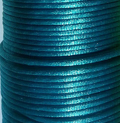 Satin Cord 2mm Rattail Knotting Thread 30m Sewing Craft Bracelet Making (Teal)