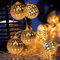 KINGCOO Vintage Moroccan Orb Lights, 3.3M/10ft 20LED Rose Gold Metal Goble Dazzling Moroccan Lantern Battery Operated Fairy String Lights for Home Bedroom Garden Wedding Party Decoration