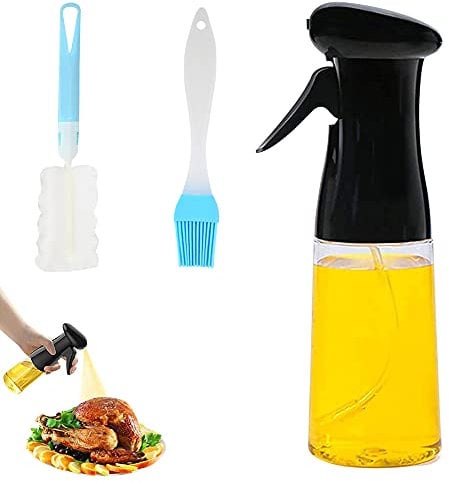 XINYIND Olivenöl Sprüher, Kochen Sprühflasche, Essig-Sprühflasche, Öl Sprayer Flasche für Küche, Kochen, BBQ, Backen, Grillen, Braten, Pasta, Salat, mit Bürste (210ML)