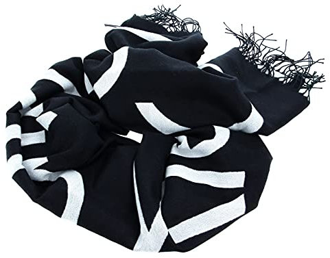 Calvin Klein Damen Fringes Scarf 65X195 K60K607322 Gewebter Schal, Schwarz (Ck Black), OS