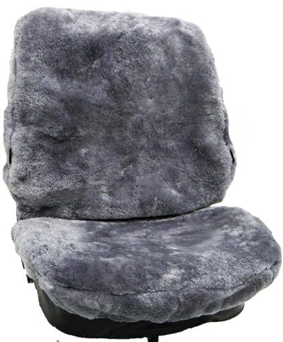 Rökü Premium 100% Echtfell Lammfell-Sitzbezug dick dicht langlebig Autositzbezug Echtlammfell Lammfellbezug +Größe-/ Farbauswahl+ für A- C- E-Klasse auch SÜV + universal (Grau, A)