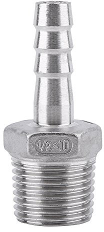 Barb-Schlauchverbinder, Edelstahl SS304-Gewinde-Schlauchverschraubung Male X Barb-Schlauchanschluss 1/8~3/4(1/2''*10mm)
