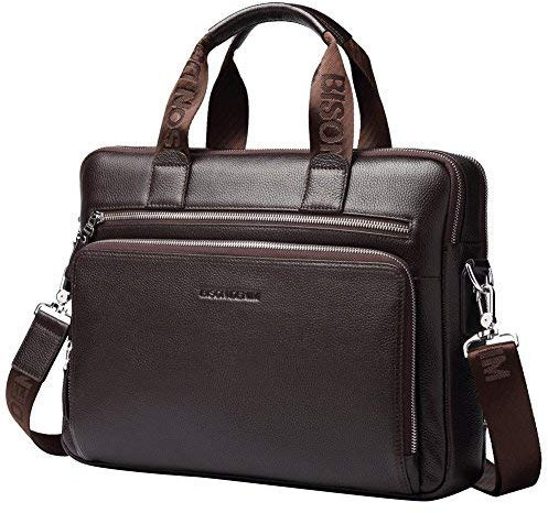 BISON DENIM Herren Taschen Echtleder Umhängetasche Retro Messenger Casual Business Handtasche Umhängetaschen Schultasche Braun for Herren…