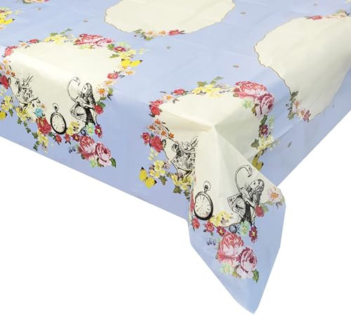 Talking Tables Alice in Wonderland Paper Table Cover | Disposable Tablecloth, Home Recyclable | Supplies for Mad Hatter Tea Party, Birthday, Mother's Day, Baby Shower, 180 x 120 cm
