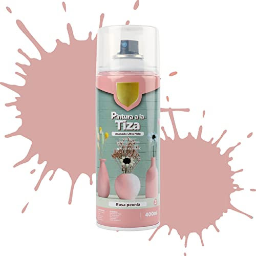 Etrexonline Pintura en Spray Ultra Mate a la Tiza, Chalk Paint Spray, Ideal para Metal,Madera y Cerámica, Acabado de Estilo Vintage - Colores Rosa Peonia (400ml, 1 Unidad)