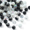 UR URLIFEHALL Lot de 100 perles rondes en verre - 8 mm - Noir et blanc - Pour la fabrication de bijoux, les loisirs créatifs