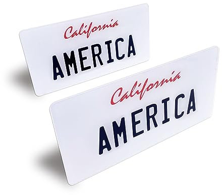 2x Plaques auto USA California - Plaques décoratives pour voiture USA - Plaque américaine 30 cm x15 cm - résistance aux chocs, aux intempéries et anti UV - avec rivets