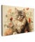 MuchoWow© Impression sur Toile Decoration Murale Peinture 90x60 cm Tableaux Decoratifs Muraux Déco Chambre Tableau Salon Vintage - Chat - Fleurs - Blanc - Nature - Animaux