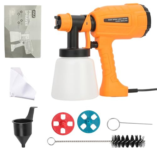 Paint Sprayer,700W Fence Paint Sprayer,Electric Paint sprayer With 800ml Container,HVLP Corded Spray Gun Handheld 500ml/min,3 Spray Patterns for Walls,Ceilings,Furniture (Orange)