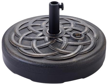 C-Hopetree Befüllbar Sonnenschirmständer Schirmständer Sonnenschirmfuß für Schirmstöcke bis 38/48 mm, mit 28 L Wasser o. 39 kg Sand, Rund Bronze