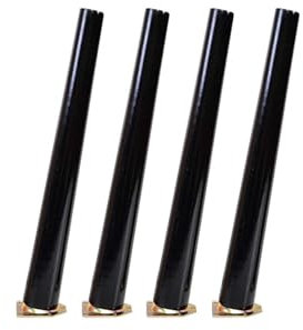 4X Holz Möbelfüße Schräg Konisch Möbelfüße Massivholz Ersatz Tischbeine, mit Montageplatte Gummipads für Sofa Bett Schrank Couch Stuhl (70cm,black-Tilt)