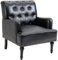 Sepnine Kunstleder Lounge Sessel,Bequemer Eleganter Couchsessel,Klassischer Einzelsessel mit Nieten und Holzbeinen für Wohnzimmer Schlafzimmer,150 kg belastbar