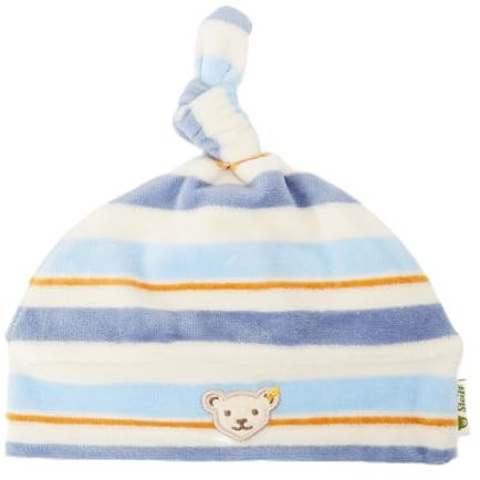 Steiff Mütze EU Größe 45 Powder Blue, Baby Jungen Mütze, Ohrenschützer für Babys, warme Wintermütze, Ohrenwärmer für kalte Jahreszeit, weich und bequem, waschmaschinenfest