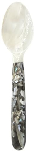 ISAKEN Eierlöffel Perlmutt Handgemachte Löffel Traditionelle Elegante Perlmuttlöffel Kaviar Servierlöffel Runde Enden Kaffeelöffel Dessertlöffel Caviar Spoons für Kaviar Eier Kaffee Serving
