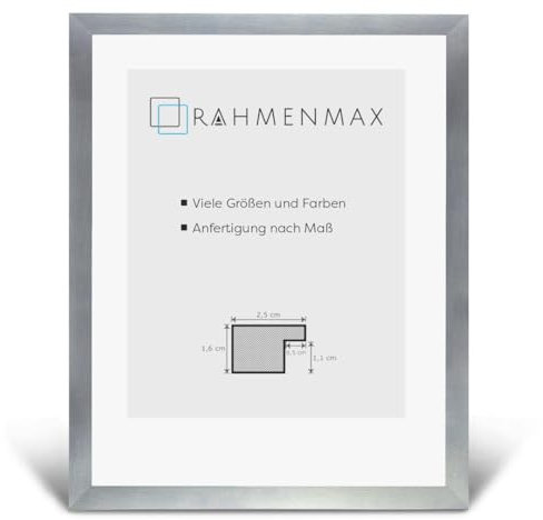 RahmenMax Skane Puzzlerahmen 36x49 cm Bilderrahmen Alu Geschliffen Dekor Hintergrund Weiss Kunstglas klar