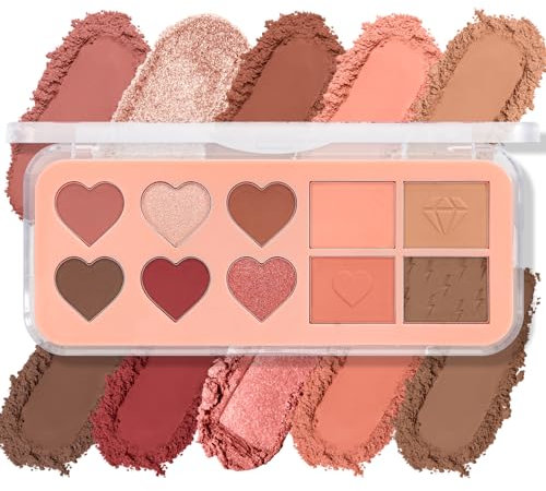 Boobeen Nude Eyeshadow Palette - Mattes und schimmerndes Augenmakeup, 10 Farben hochpigmentierter Lidschattenpuder, Kreieren Sie einen neutralen Augenaufschlag, natürlich aussehend und langlebig
