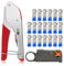 Sexyhot Koaxialkabel Crimpzange Kit, Kompressionszange Set mit 20 F RG6 Steckern, Crimpzange Abisolierwerkzeug für Koaxialkabel RG59/ RG6, Kabelfernsehen