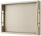 Champagne Faux Leather Serving Tray with Handles,17x12 inches, Large Decorative Tray for Ottoman Coffee Table Decor Living Room, Kitchen, Bathroom