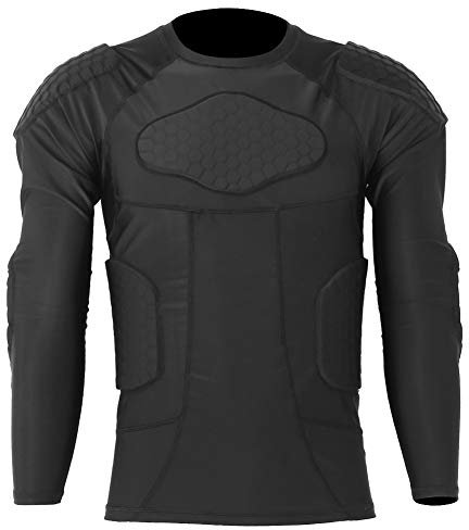 PerGar Anti-Kollisions-Sportanzug, Langärmlige, Atmungsaktive, Elastische Rüstung, Langärmelige Sportanzug-Leggings mit Brustschutz, Geeignet für (L (empfohlen 65–75 kg))