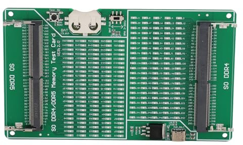 ASHATA DDR4 DDR5 Speichertester, 2 in 1 Laptop Speichertest, Multifunktionale Speichersteckplatz Testkarte mit LED Anzeige für Laptop