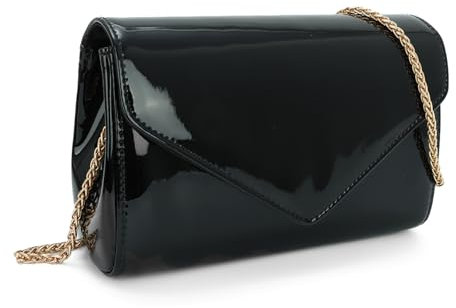 EVEOUT Clutch für Damen Lackleder Tasche mit Schulter Chian Elegant Lackleder Umhängetasche Partyhandtasche Abendhandtasche