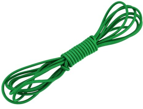 DMiotech 3mm Shock Cord, 3 M Green Bungee Cord Tent Pole Shock Cord Round Elastic Kayak Rope Stretch String Marine Grade Heavy Polyester for DIY Projects Tie Downs