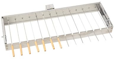 Elektrischer Spiessdreher | Edelstahl Drehspiess Aufsatz mit 14 Spießen