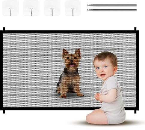ROYKAL Puerta de Seguridad para Mascotas y Bebes 110 X 72 Vallas para Perros Barrera para Perros y Niños