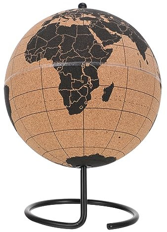 ibasenice Eleganter Schwarzer Kork-tischglobus-ständer Bürodekor Weltglobus Fürs Arbeitszimmer
