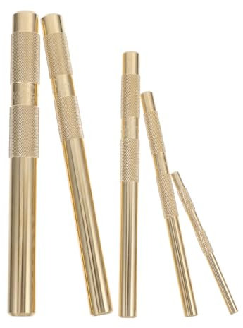 SEWOART Brass Punch Set 1/4'' 3/8'' 1/2'' 5/8'' 3/4'' Pneumatic Hole Puncher Tool Set for Metal Leather Punching