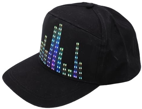 Yanmis LED -Kappe, Abnehmbarer LED -Display -Bildschirm Smart Hut, App Programmierbar, Baumwollvereinbarung LED -Baseballkappe für Partykonzerte Festivals, 12x32 LED -Display