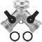 Flintronic Adaptador de Divisor de Grifo 2 Vías, Conector de Válvula en Forma de Y, Divisor de Manguera de 2 Vías para Jardín, 3/4 Estándar Europeo de 2 Vías Válvula Encendido/Apagado, Silvery