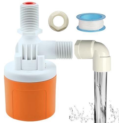 Schwimmerventil für Wassertanks, 1/2 Zoll Oberanschluss Automatisches Wasserstandsregelventil ohne Strom, Einstellbares Schwimmerventil für Pool, Fischteich, Viehtränke