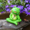 Frosch Deko Garten für Teichdeko Draußen Wetterfest Harz Gartenfigur Miniteich Deko Gartendeko Statue Für Außen Gartenteich Balkon Teich Zaunhocker Garten Deko(G)