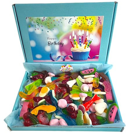 Birthday Box Filled With Jelly Pick And Mix Sweets | Surprise Them With Sweetness: Perfect Birthday Sweets Delivered | Letterbox gifts |