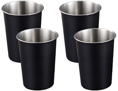 Packung Mit 4 Trinkbechern Edelstahl Kinderbecher Stabile Metalltrinkgläser Für Camping Und Täglichen Gebrauch