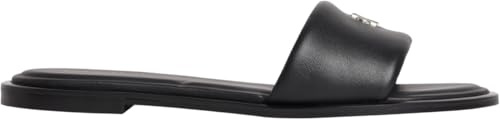 Calvin Klein Damen Slipper Round Flat aus Leder, Schwarz (Triple Black), 37