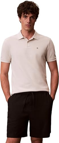 Calvin Klein Herren Poloshirt Kurzarm Monogram Pique aus Baumwolle