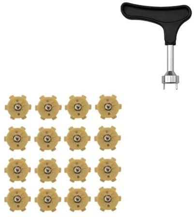 Kfwfuaee Pack of 16 Non-Slip Golf Spikes Pin Shoes Replacement Bolts Screw Type Shoe Nails Accessories Durable Non-Slip Pins Quick Turns Turning Screws Cleats