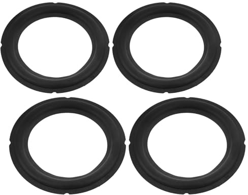 Gummi Lautsprecherringe 3, 93 Zoll für Reparatur | Schwarz, für Lautsprecherersatz und Selbstgemacht Einsatz, Leicht, Platzsparend, 4 Stück