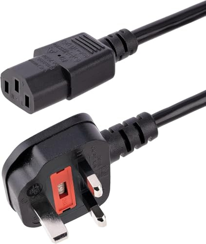 3 Prong Universal AC Power Cord, Adapter Cord For Power Supply, 3 Prong Power Cable,Kettle Lead,Main Cable Uses For Laptop Charger, PC, Monitor, Printer, Power Supply And In office Or Home (1.5m)