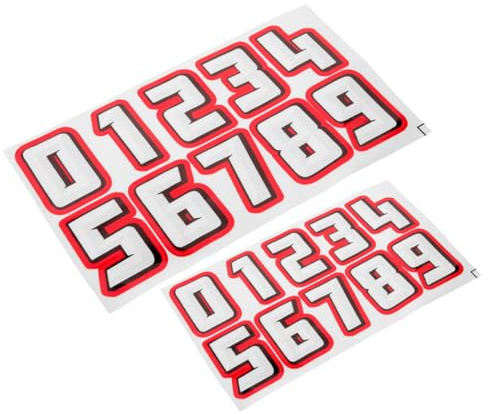 Abaodam 2 Sets Motorcycle Reflective Number Stickers Large and Small Self-adhesive Decals for Cycling and Motorbike Helmets, Helmet Accessories for Adult Riders