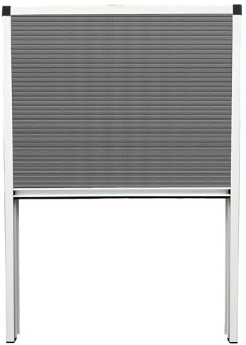 Amig - Plisierter Insektenschutz für Dachfenster - 78 x 118 cm - Aluminium und Polypropylen - Akkordeonsystem - Weißer Rahmen und graues Netz - Mod. MPL01