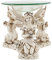 Whimsical White Resin Fairy Oil Burner - 11cm x 13cm (1 Pack) - Enchanting Trio of Fairies Design - Perfect for Home & Decor