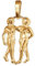 CLEVER SCHMUCK Goldener Sternzeichen Anhänger Zwilling 16 mm glänzend und beidseitig plastische Form 333 Gold 8 Karat im Schmucketui