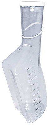 Urinflasche Männer, eckig, desinfizierbar, glasklar, weißer Deckel, 1 Liter